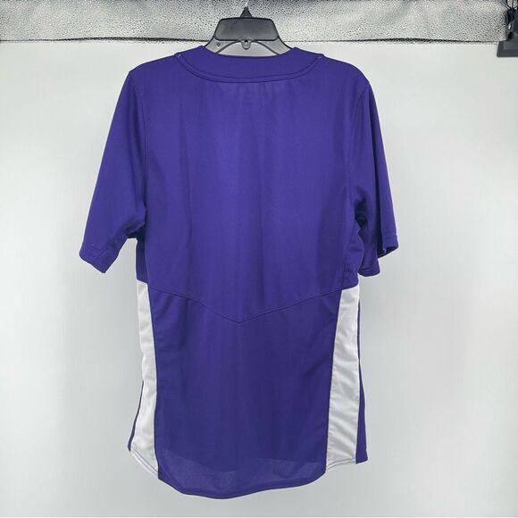 Adidas Men’s Purple Diamond King Elite Two-Button Baseball Jersey Medium - Picture 6 of 12